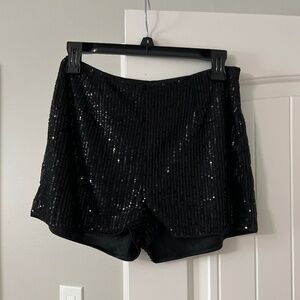 Black Sequin Shorts